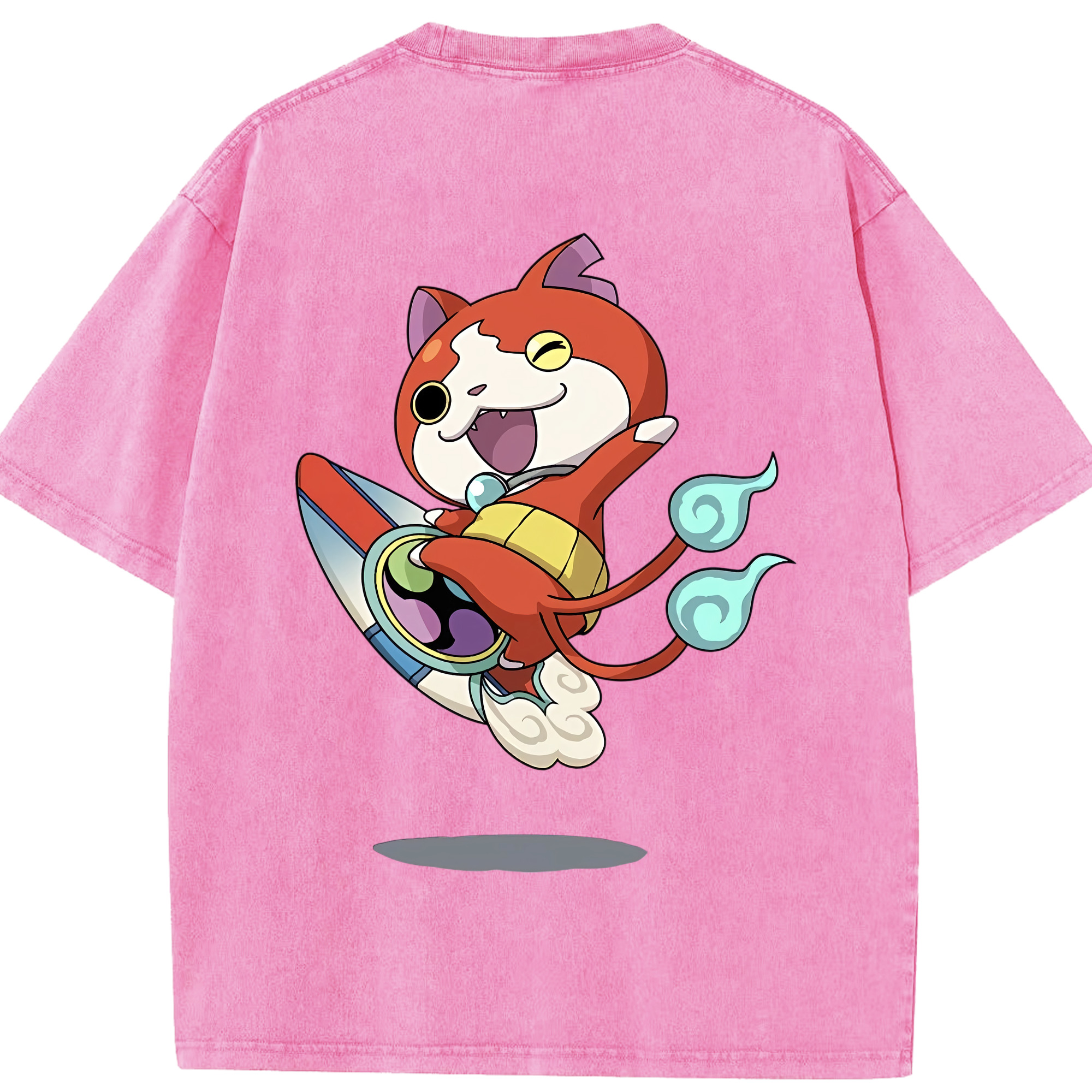 （画像用） 妖怪ウォッチ Yo-kai Watch 綿100% ヴィンテージ風 半袖Tシャツ（背面プリント）